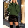 image:imageBeryLove Womens Casual Turtleneck Long Sleeve Fall Cable Oversized Pullover Sweater TopsArmy Green