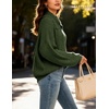 image:imageBeryLove Womens Casual Turtleneck Long Sleeve Fall Cable Oversized Pullover Sweater TopsArmy Green