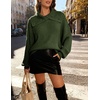 image:imageBeryLove Womens Casual Turtleneck Long Sleeve Fall Cable Oversized Pullover Sweater TopsArmy Green