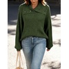 image:imageBeryLove Womens Casual Turtleneck Long Sleeve Fall Cable Oversized Pullover Sweater TopsArmy Green
