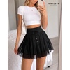 image:imageBeryLove Womens Trendy Y2K Mini Skirt Pleated Ruffle Mesh Flowy Short SkirtBlack
