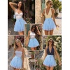 image:imageBeryLove Womens Trendy Y2K Mini Skirt Pleated Ruffle Mesh Flowy Short SkirtLight Blue