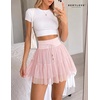image:imageBeryLove Womens Trendy Y2K Mini Skirt Pleated Ruffle Mesh Flowy Short SkirtPink