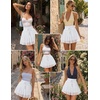 image:imageBeryLove Womens Trendy Y2K Mini Skirt Pleated Ruffle Mesh Flowy Short SkirtWhite