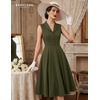 image:imageBeryLove Vintage 1950s Midi Cocktail Dresses for Women Wedding Guest ClassyArmy Green