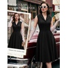 image:imageBeryLove Vintage 1950s Midi Cocktail Dresses for Women Wedding Guest ClassyBlack