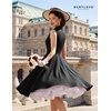 image:imageBeryLove Vintage 1950s Midi Cocktail Dresses for Women Wedding Guest ClassyBlack