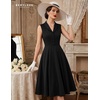image:imageBeryLove Vintage 1950s Midi Cocktail Dresses for Women Wedding Guest ClassyBlack