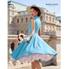 image:imageBeryLove Vintage 1950s Midi Cocktail Dresses for Women Wedding Guest ClassyBlue
