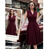 image:imageBeryLove Vintage 1950s Midi Cocktail Dresses for Women Wedding Guest ClassyBurgundy