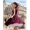 image:imageBeryLove Vintage 1950s Midi Cocktail Dresses for Women Wedding Guest ClassyBurgundy