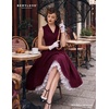 image:imageBeryLove Vintage 1950s Midi Cocktail Dresses for Women Wedding Guest ClassyBurgundy