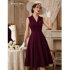 image:imageBeryLove Vintage 1950s Midi Cocktail Dresses for Women Wedding Guest ClassyBurgundy