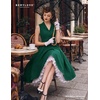 image:imageBeryLove Vintage 1950s Midi Cocktail Dresses for Women Wedding Guest ClassyDark Green
