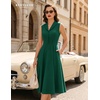 image:imageBeryLove Vintage 1950s Midi Cocktail Dresses for Women Wedding Guest ClassyDark Green