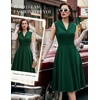 image:imageBeryLove Vintage 1950s Midi Cocktail Dresses for Women Wedding Guest ClassyDark Green