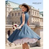 image:imageBeryLove Vintage 1950s Midi Cocktail Dresses for Women Wedding Guest ClassyGrey Blue