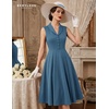 image:imageBeryLove Vintage 1950s Midi Cocktail Dresses for Women Wedding Guest ClassyGrey Blue