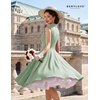 image:imageBeryLove Vintage 1950s Midi Cocktail Dresses for Women Wedding Guest ClassyLight Green