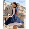 image:imageBeryLove Vintage 1950s Midi Cocktail Dresses for Women Wedding Guest ClassyNavy