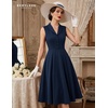 image:imageBeryLove Vintage 1950s Midi Cocktail Dresses for Women Wedding Guest ClassyNavy