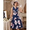 image:imageBeryLove Vintage 1950s Midi Cocktail Dresses for Women Wedding Guest ClassyNavy Blue Flower
