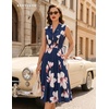 image:imageBeryLove Vintage 1950s Midi Cocktail Dresses for Women Wedding Guest ClassyNavy Blue Flower