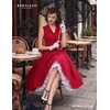 image:imageBeryLove Vintage 1950s Midi Cocktail Dresses for Women Wedding Guest ClassyRed