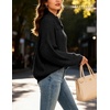 image:imageBeryLove Womens Casual Turtleneck Long Sleeve Fall Cable Oversized Pullover Sweater TopsBlack