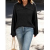 image:imageBeryLove Womens Casual Turtleneck Long Sleeve Fall Cable Oversized Pullover Sweater TopsBlack