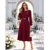 image:imageBeryLove Womens Long Sleeve Fall Midi Semi Formal Wedding Guest DressBurgundy