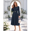 image:imageBeryLove Womens Long Sleeve Fall Midi Semi Formal Wedding Guest DressNavy