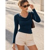 image:imageWomens Cowl Neck Long Sleeve Ribbed Knit Sweater Ruched Waist TopNavy