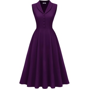 image:imageBeryLove Vintage 1950s Midi Cocktail Dresses for Women Wedding Guest ClassyGrape